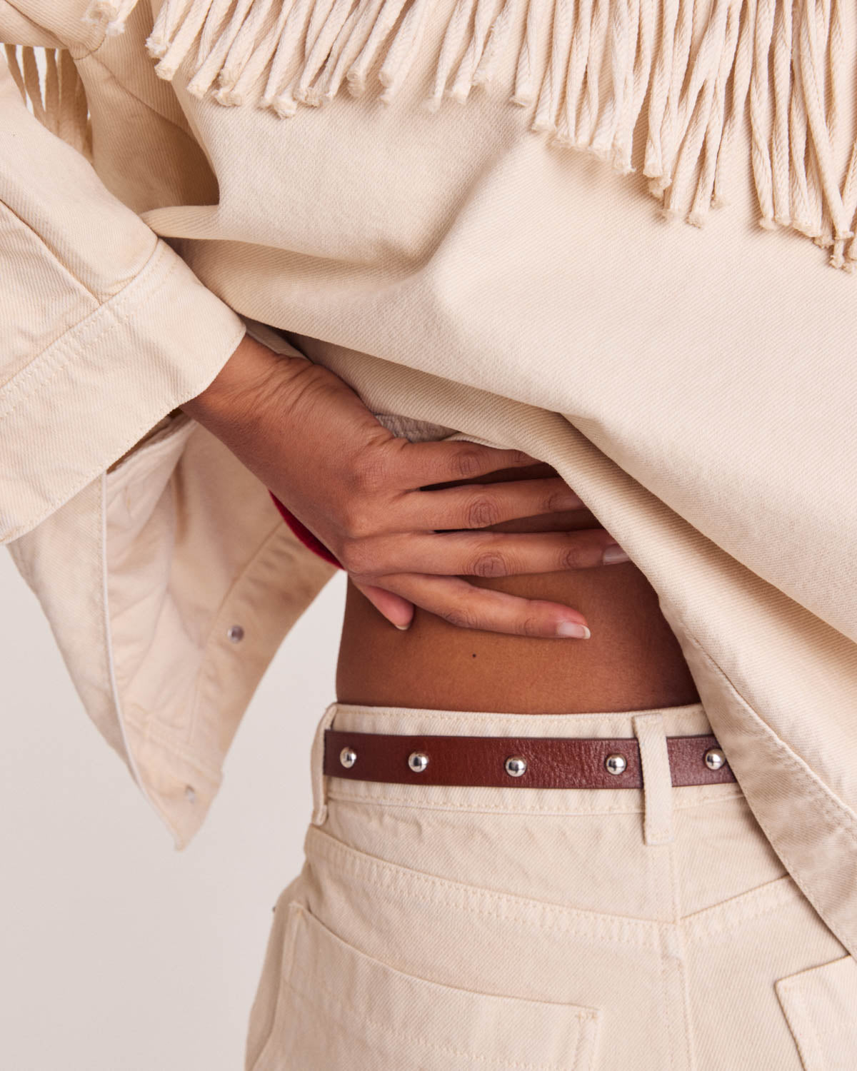 Belt Cameron clouté camel
