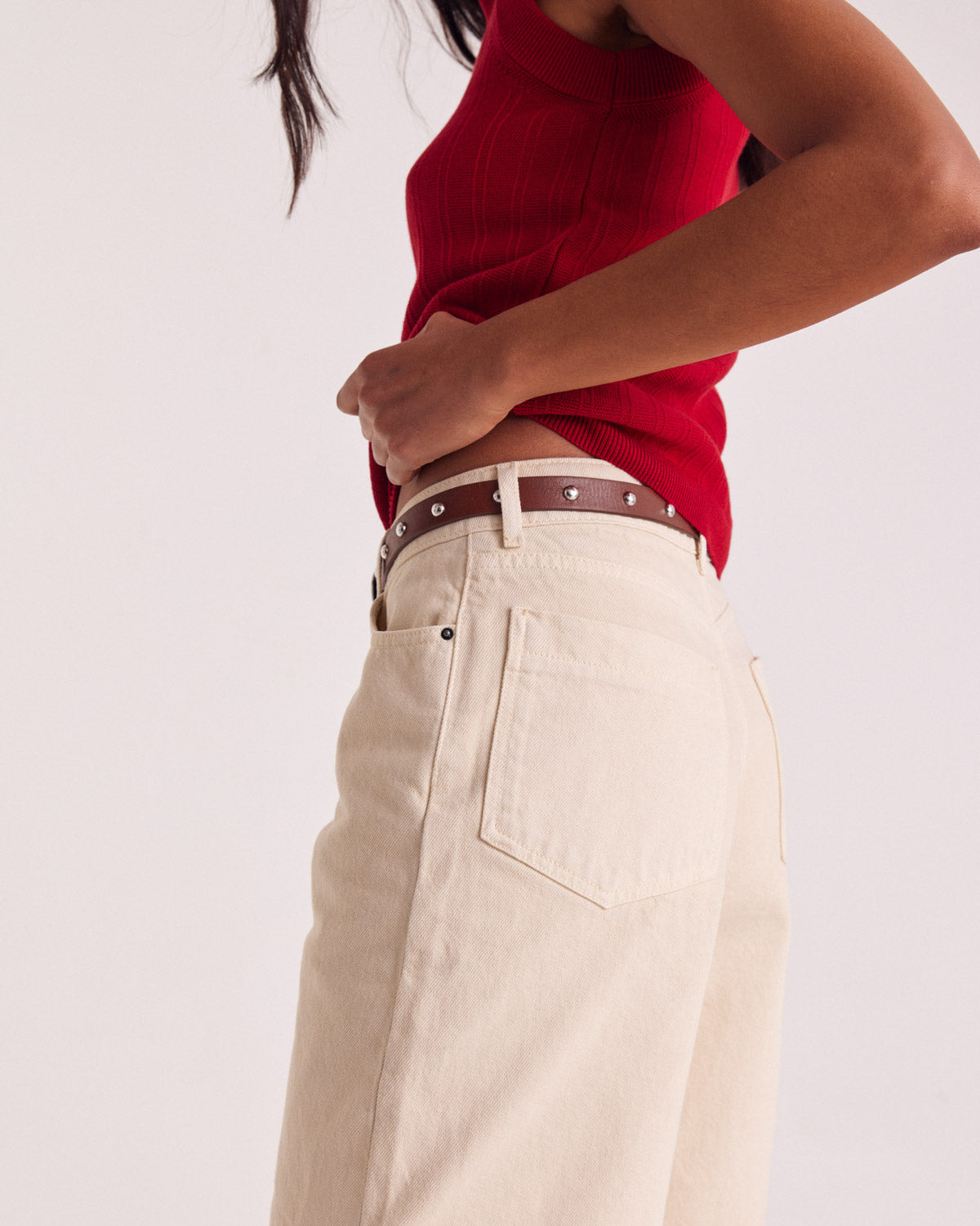 Belt Cameron clouté camel