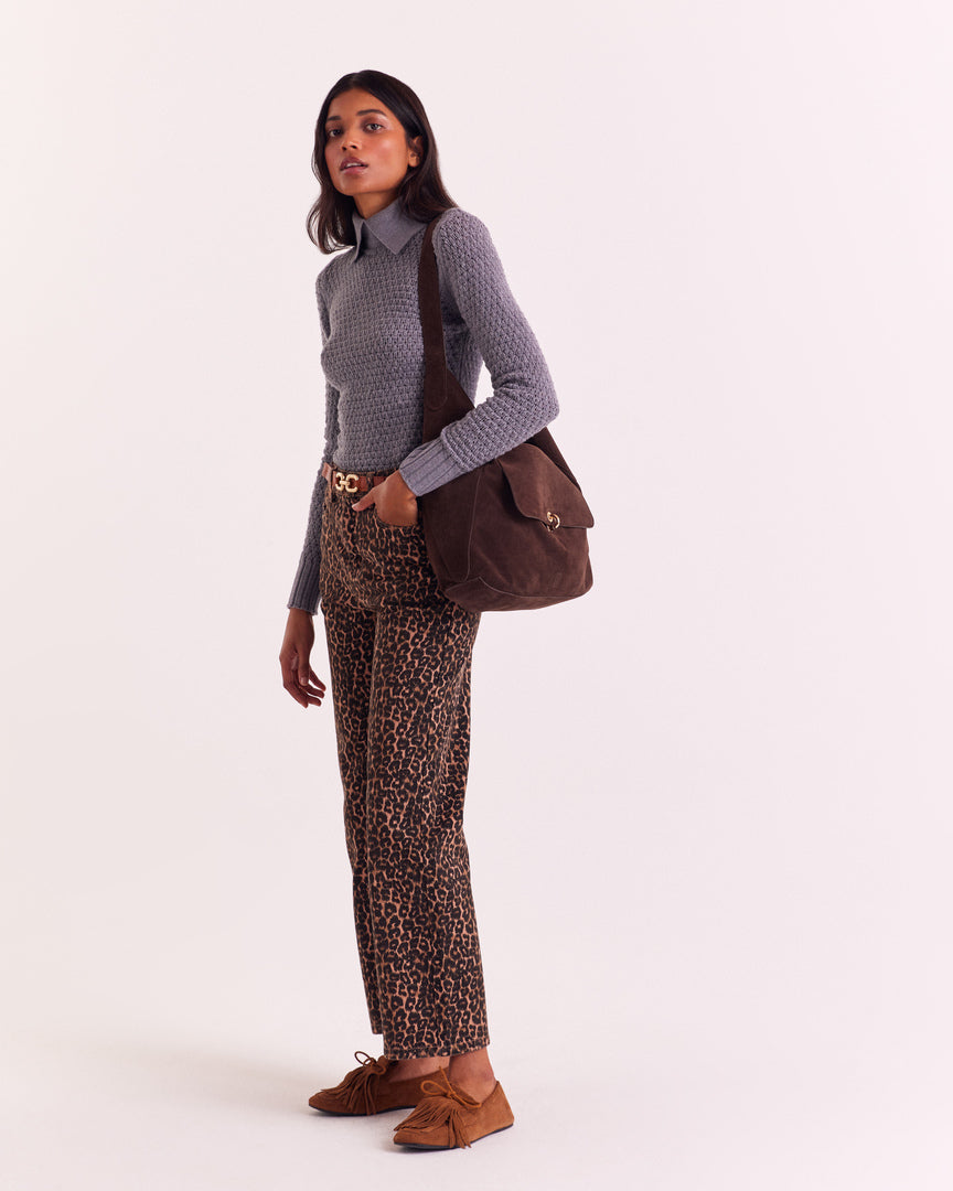 Bag Gala suede of leather mocha