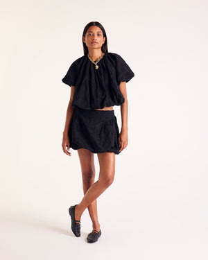 Calixte skirt with black embroidery