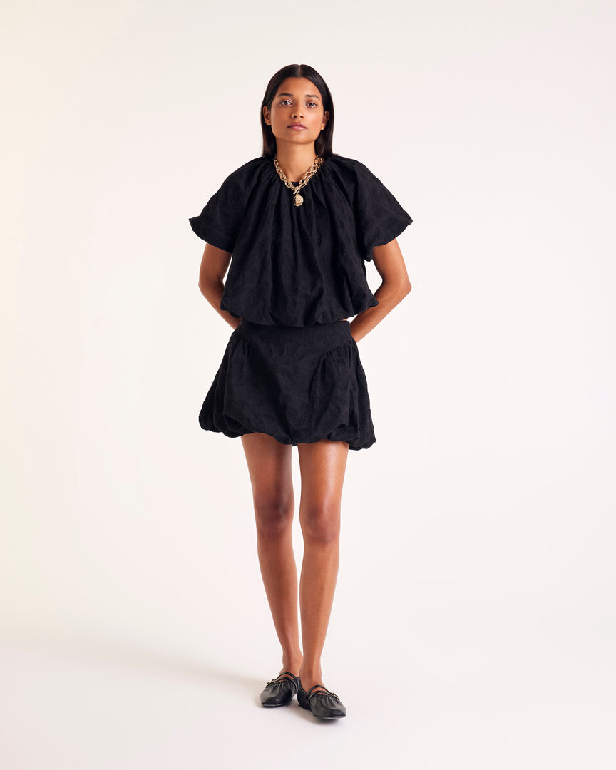 Jupe Calixte broderie noir - Balzac Paris