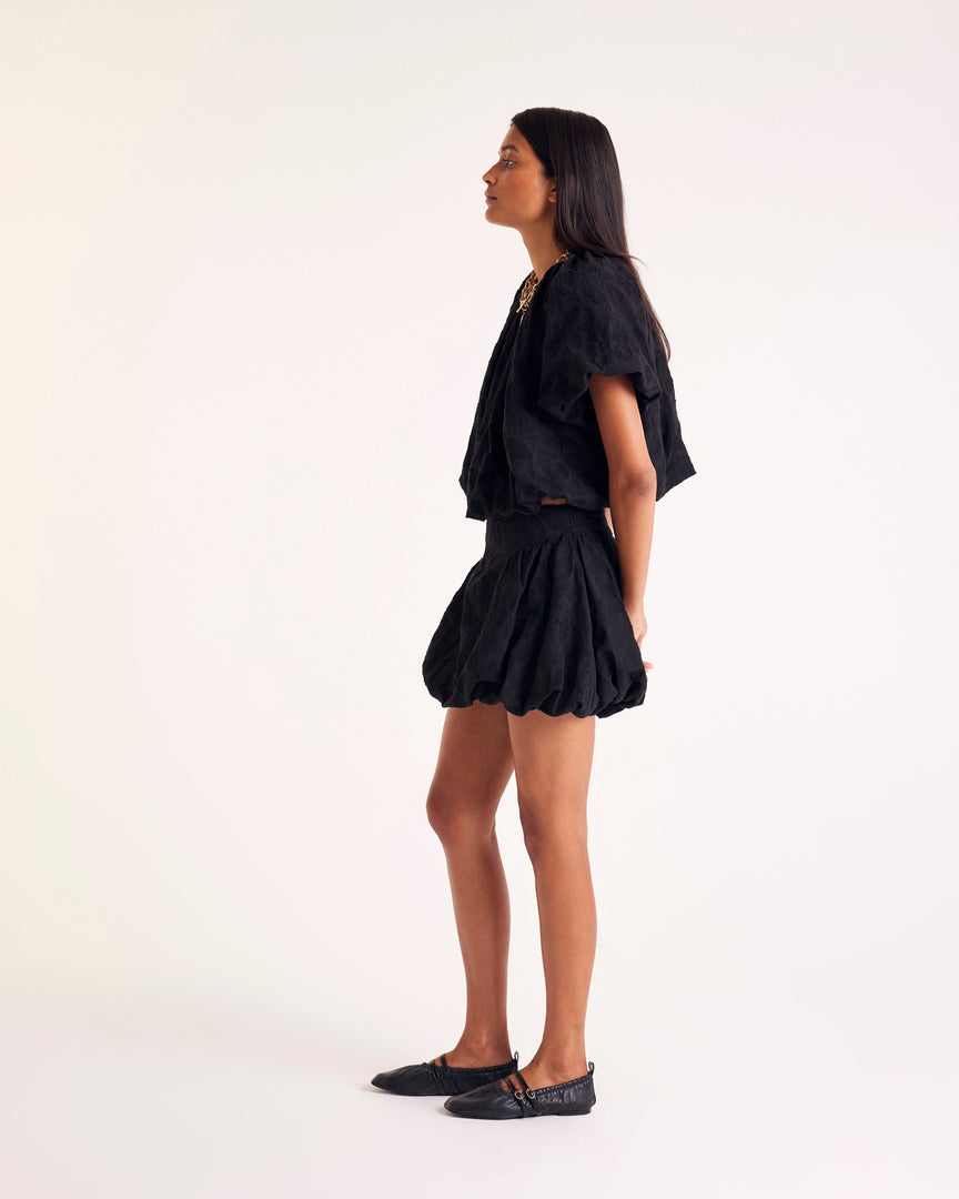 Calixte skirt with black embroidery