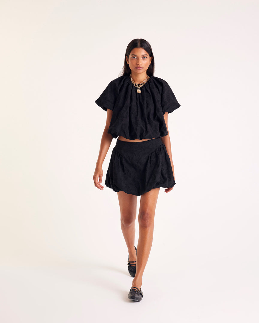 Jupe Calixte broderie noir - Balzac Paris