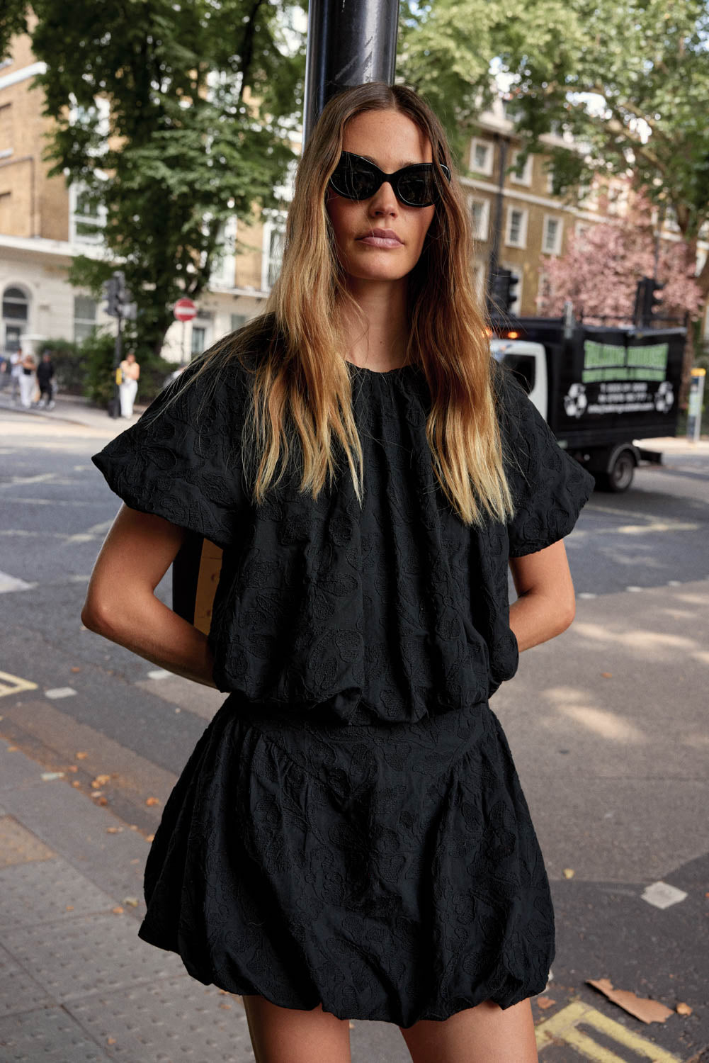 Isaure blouse with black embroidery