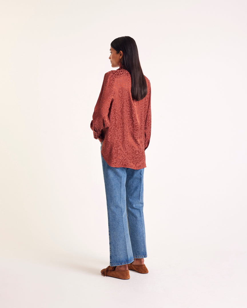 Chemise Leonor jacquard noisette