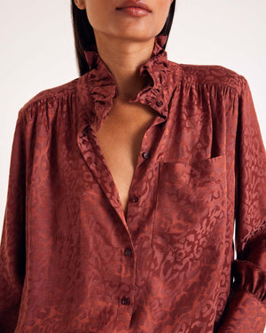 Chemise Leonor jacquard noisette