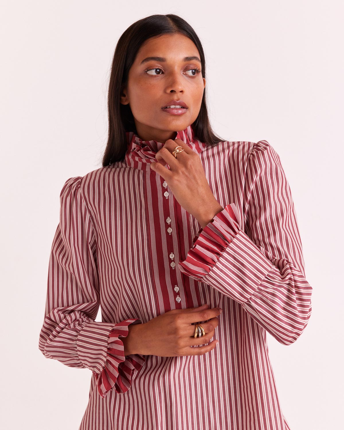 Blouse Source rayures rouge et blanc