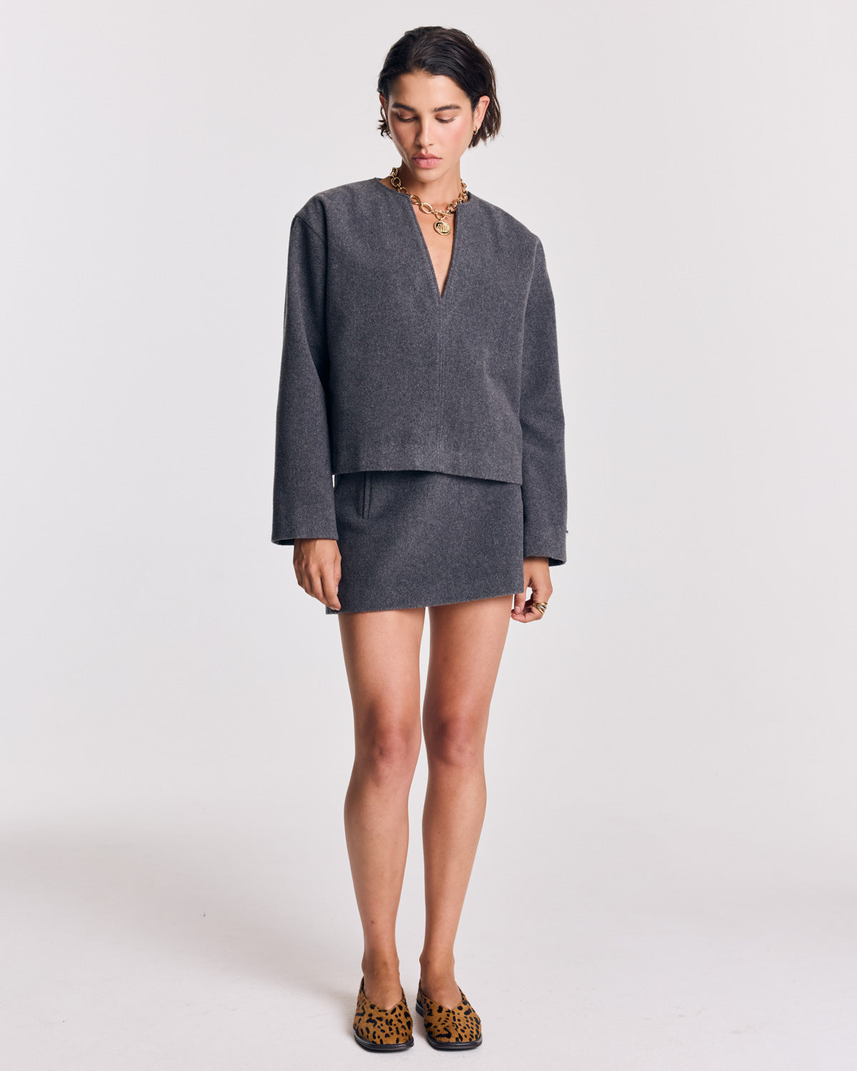 Carmina smock in ash grey