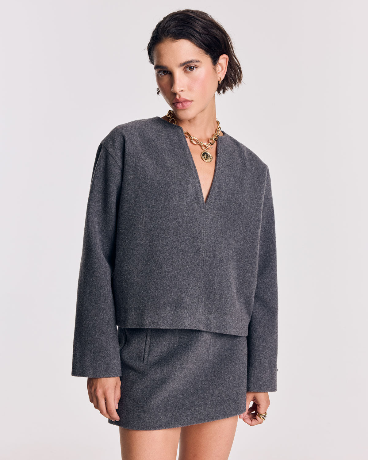 Carmina smock in ash grey