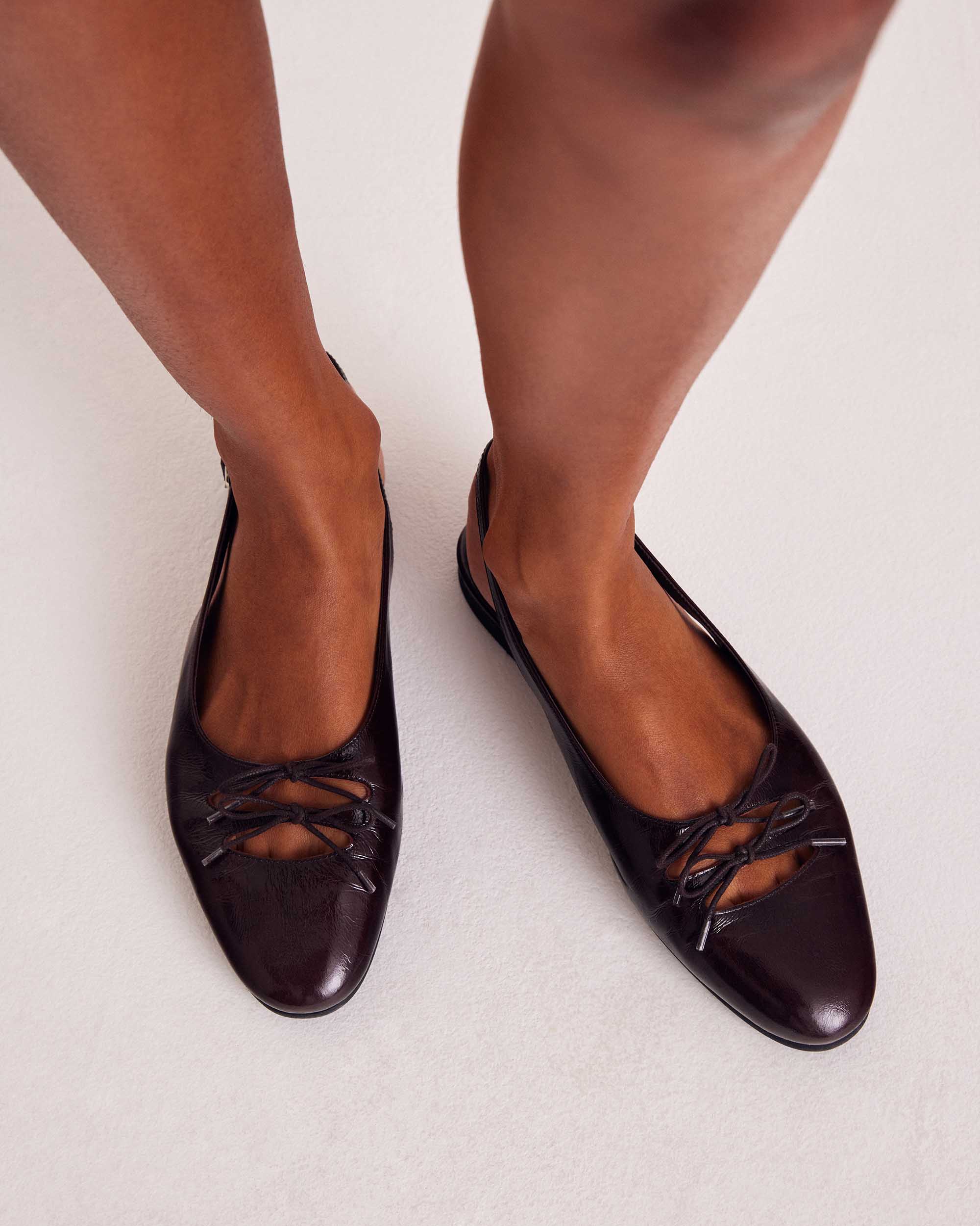 Ballet flats Blanca crinkled chocolate