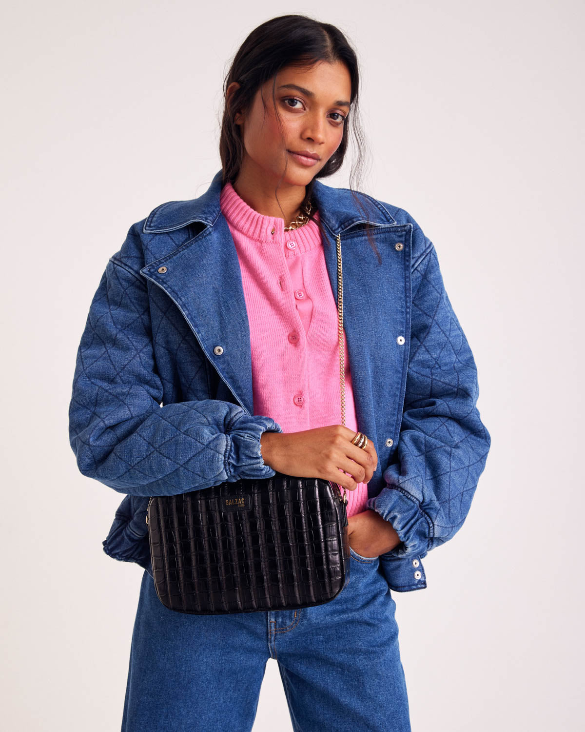 Bag Grand César black embossed