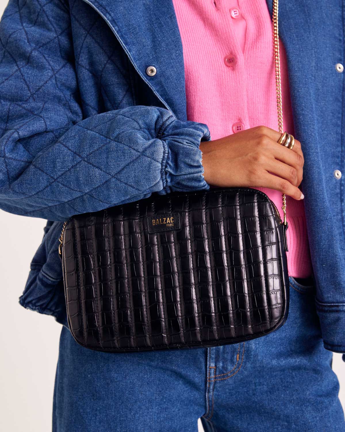 Bag Grand César black embossed
