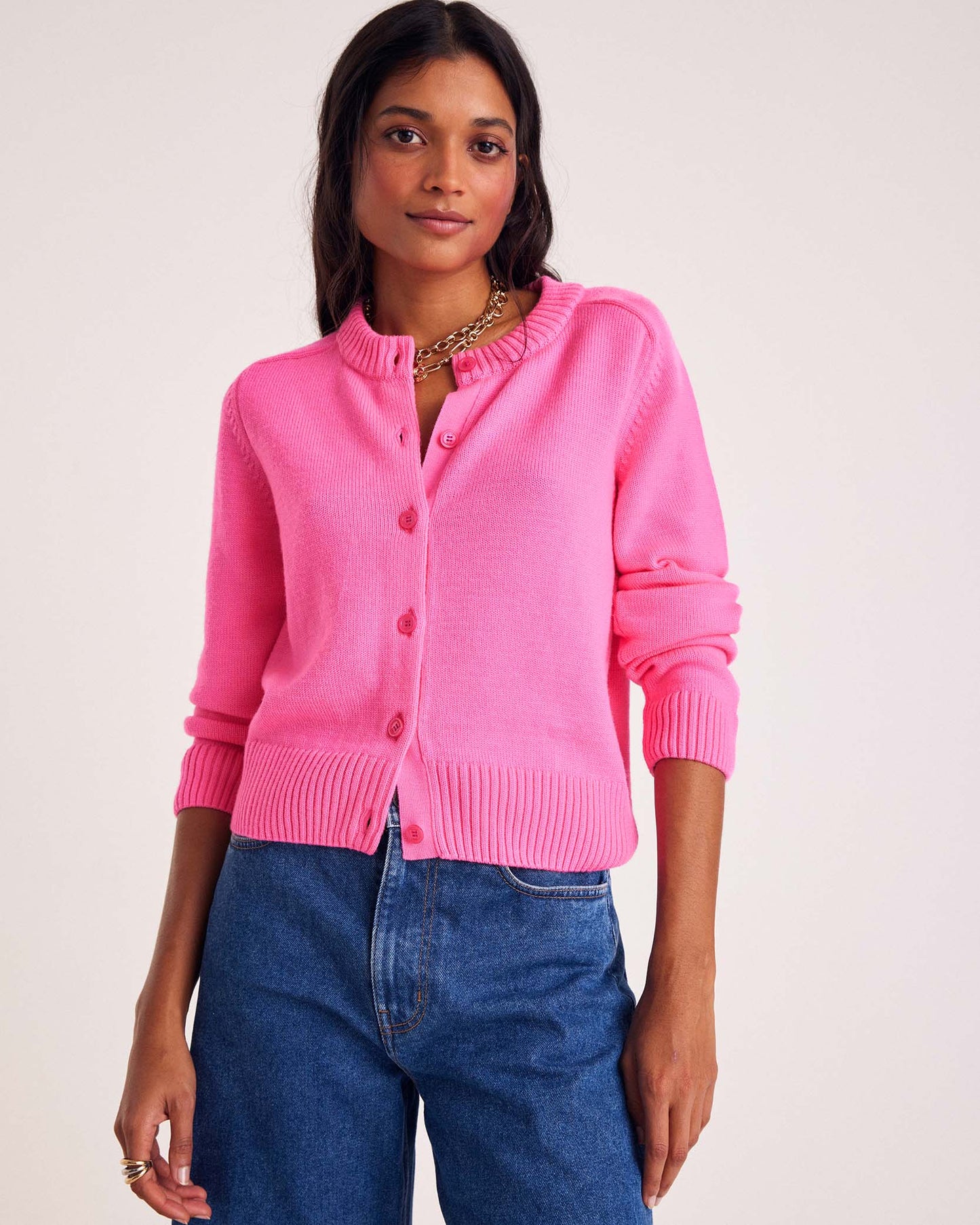 Cardigan Scott rose vif