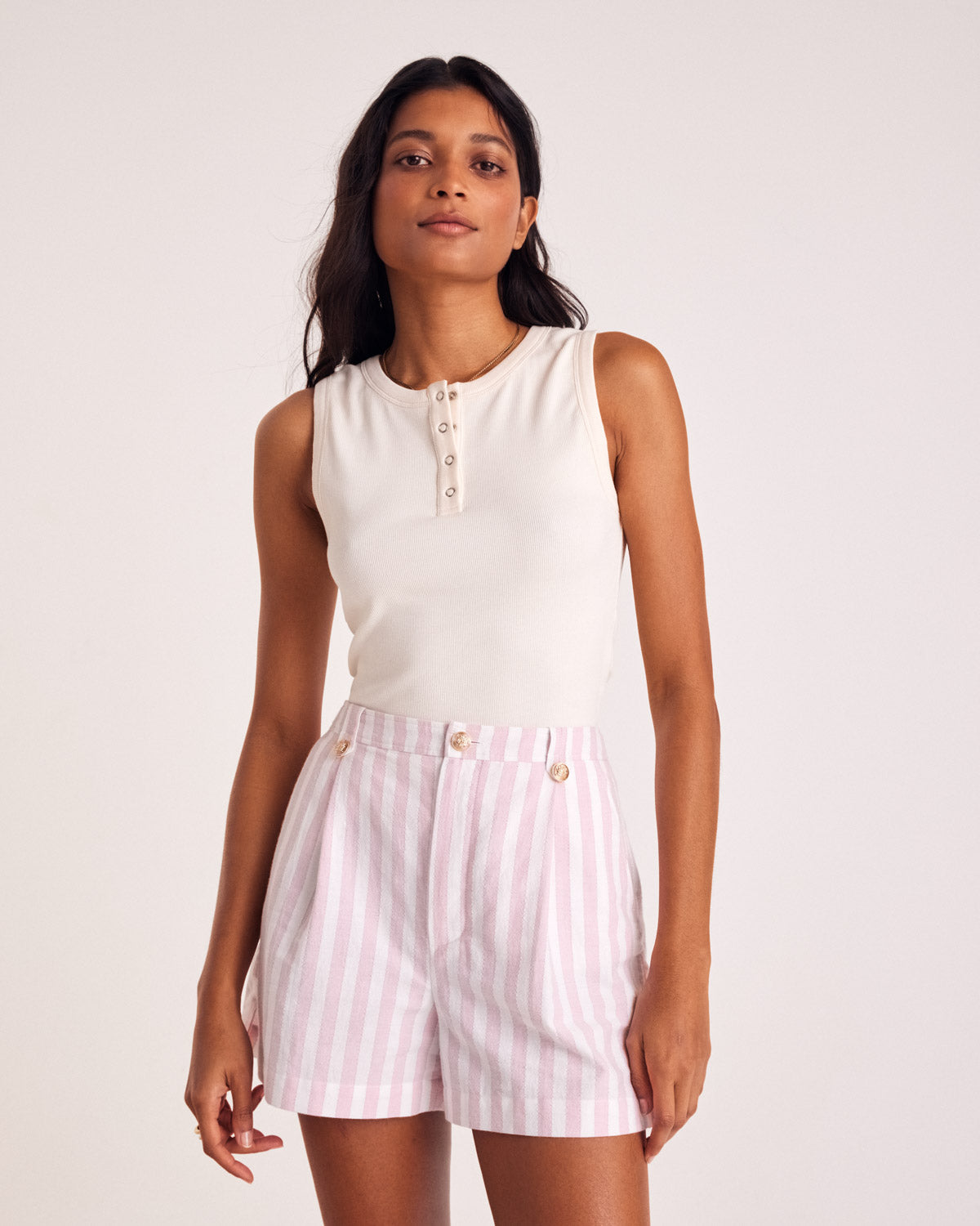 Shorts Simon stripes pink and white