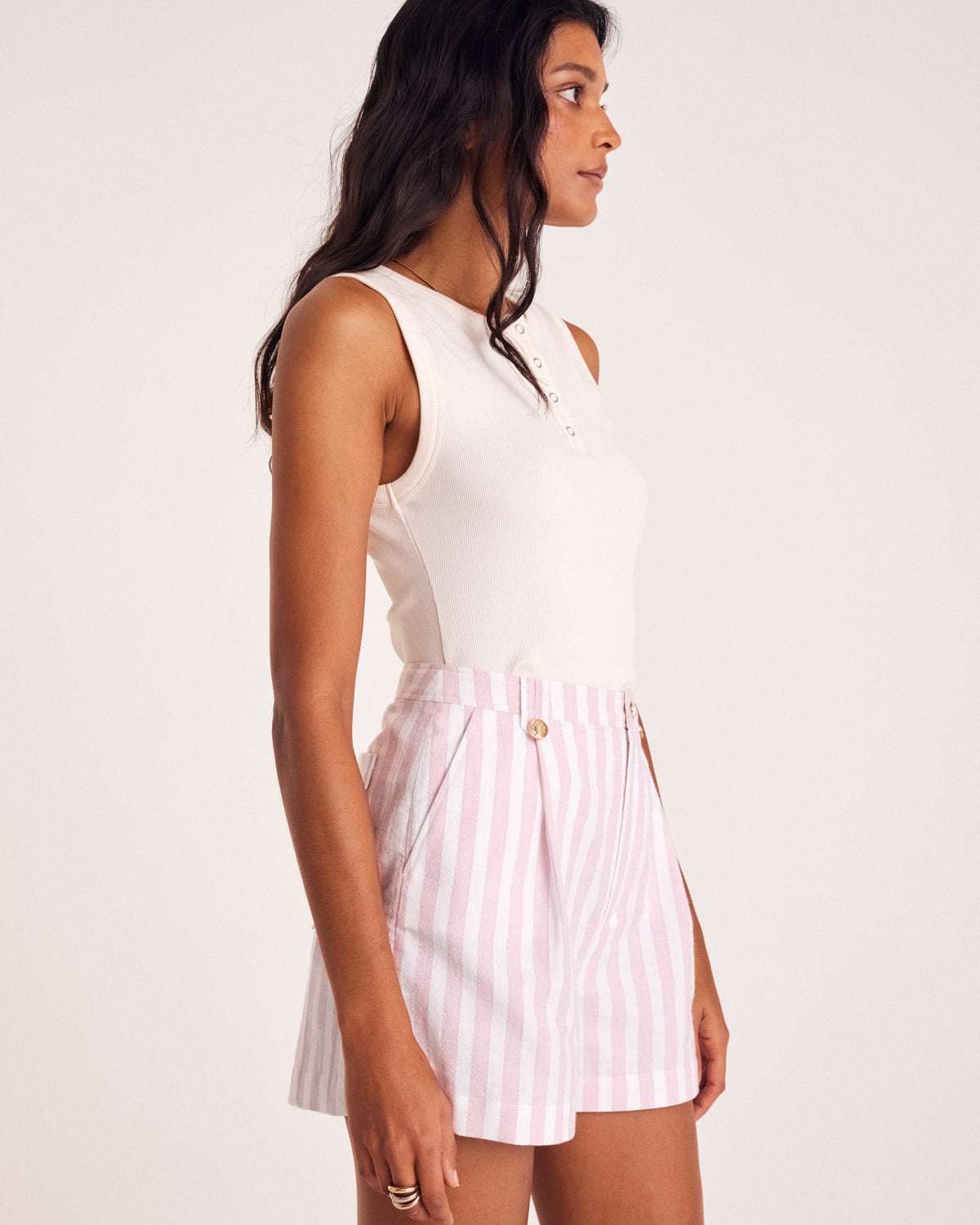 Shorts Simon stripes pink and white