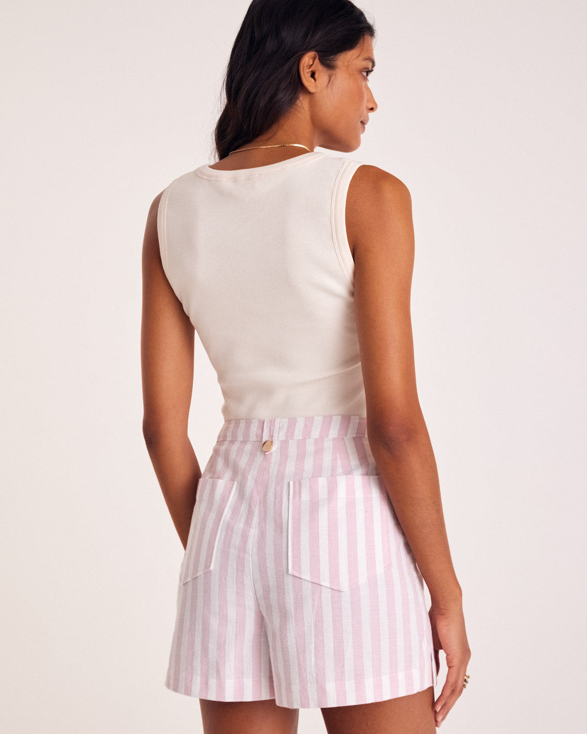 Shorts Simon stripes pink and white