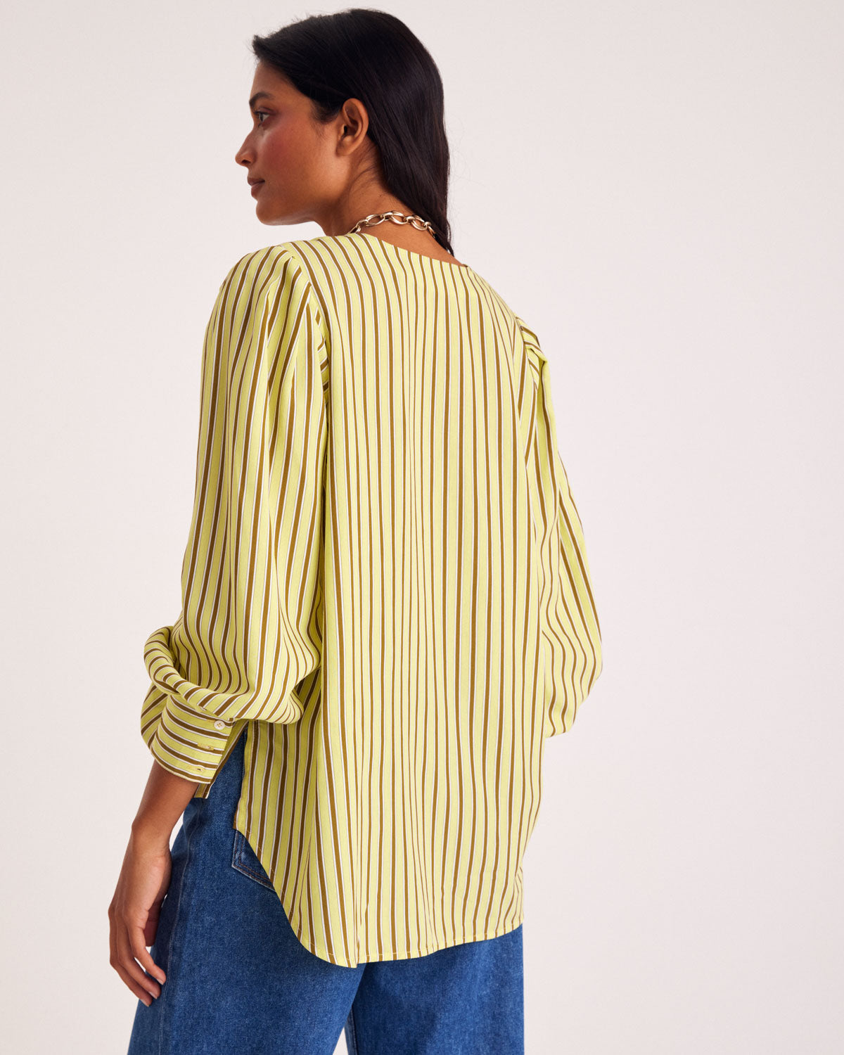 Adella yellow striped shirt