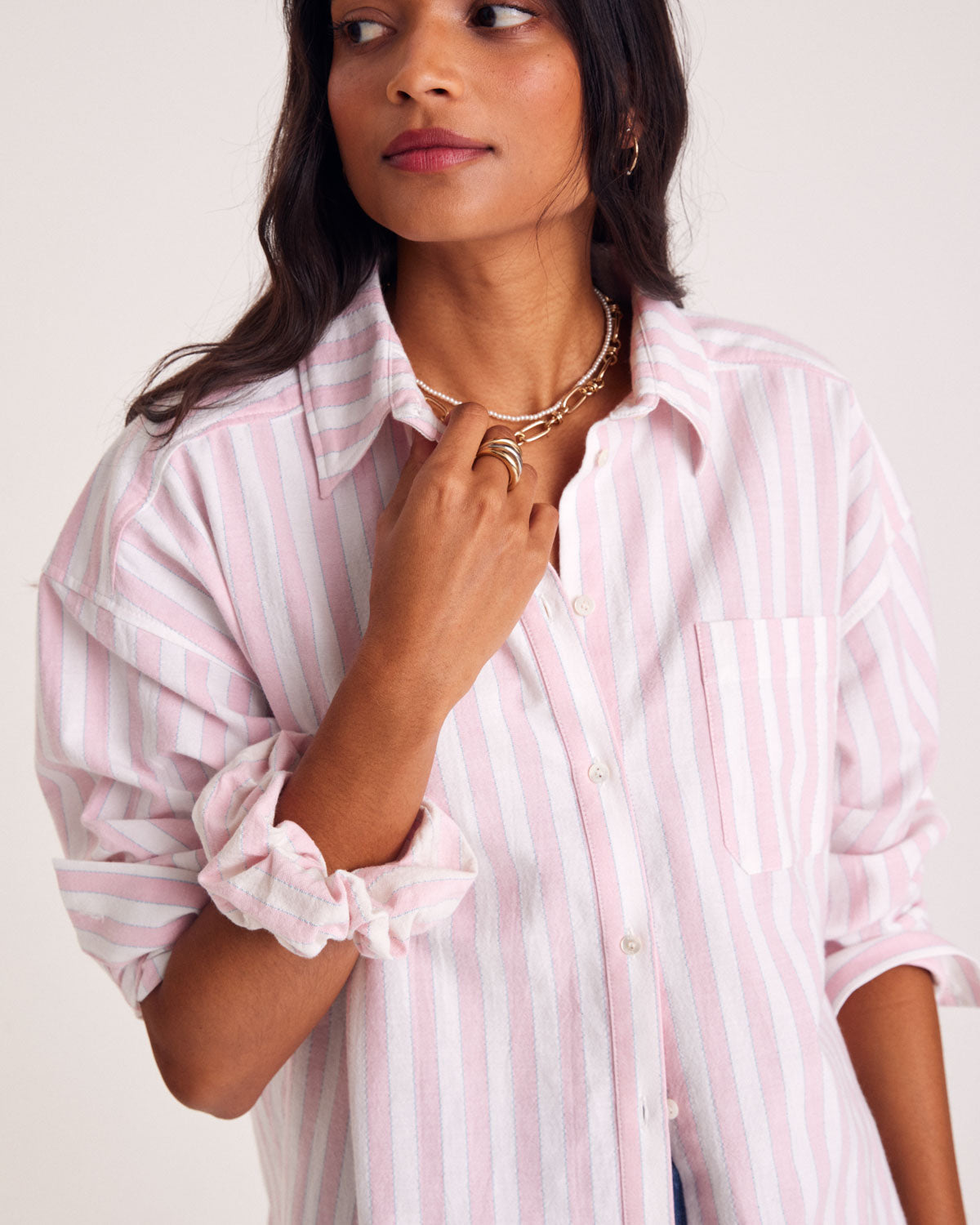 Shirt Hector stripes pink and white