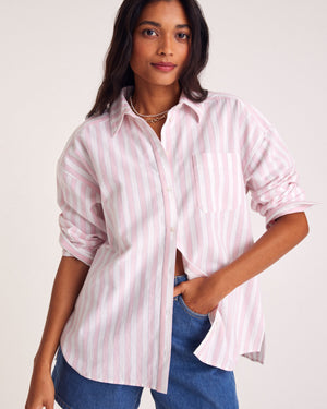 Hector shirt with pink and white stripes