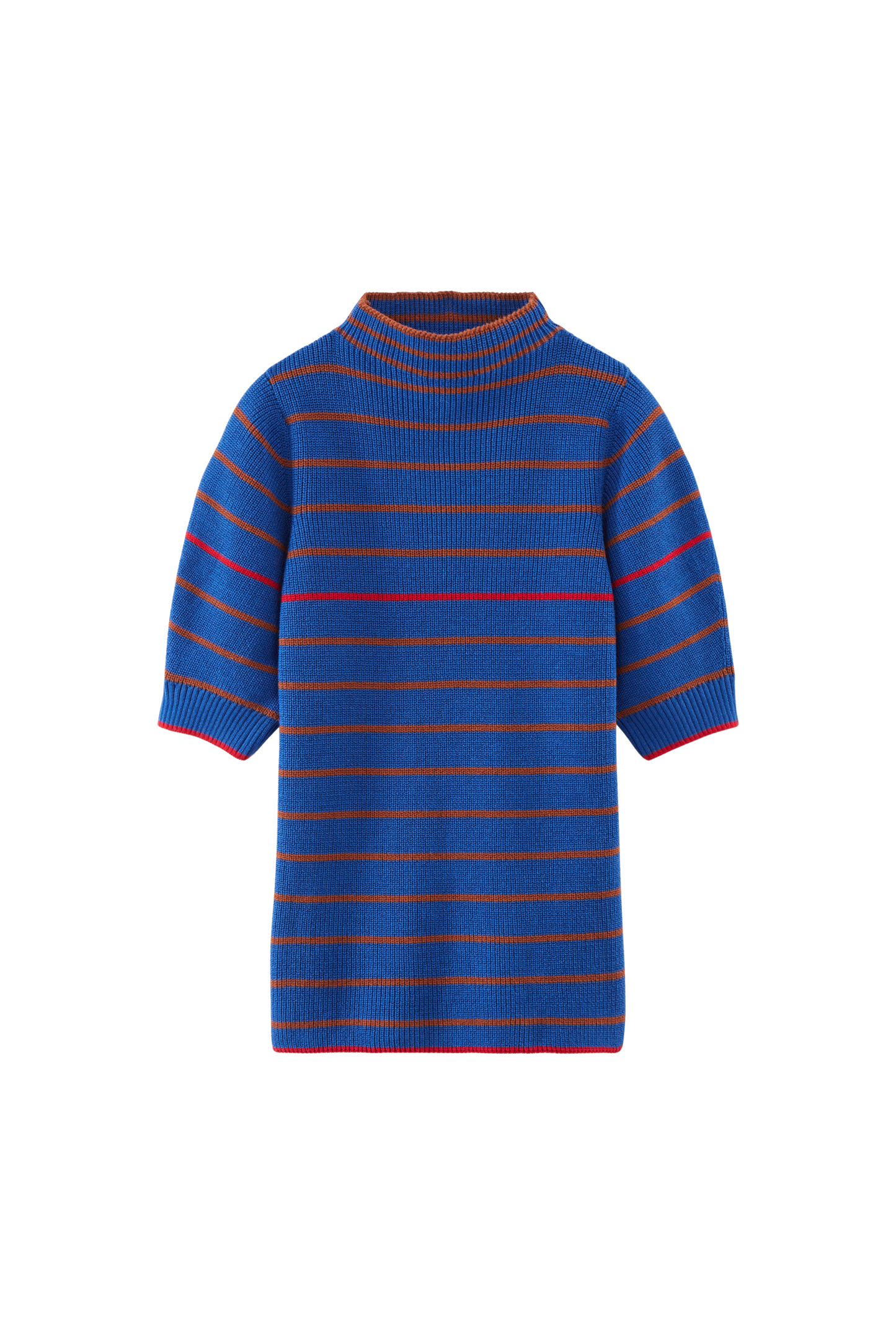 Top Claudie rayures bleu, cannelle et rouge