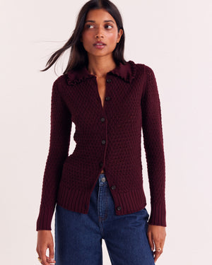 Cardigan Héloise bordeaux