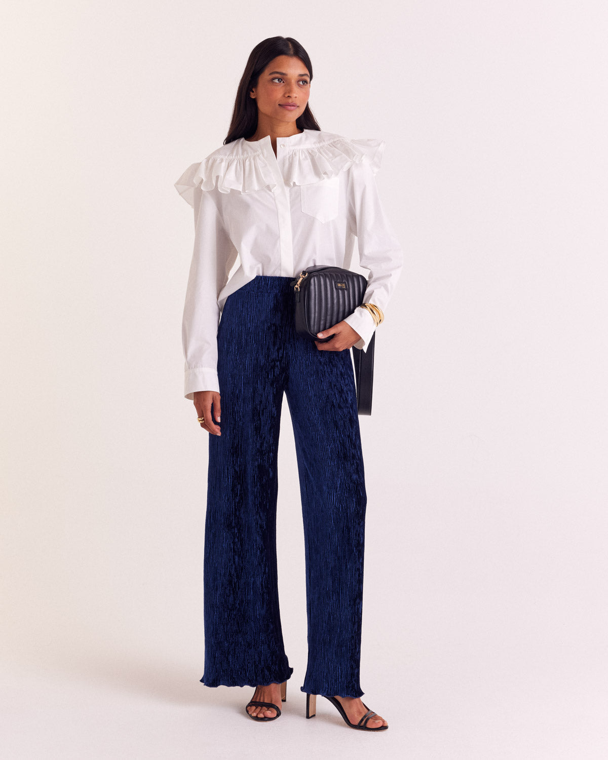 Pantalon Catherine velours bleu roi