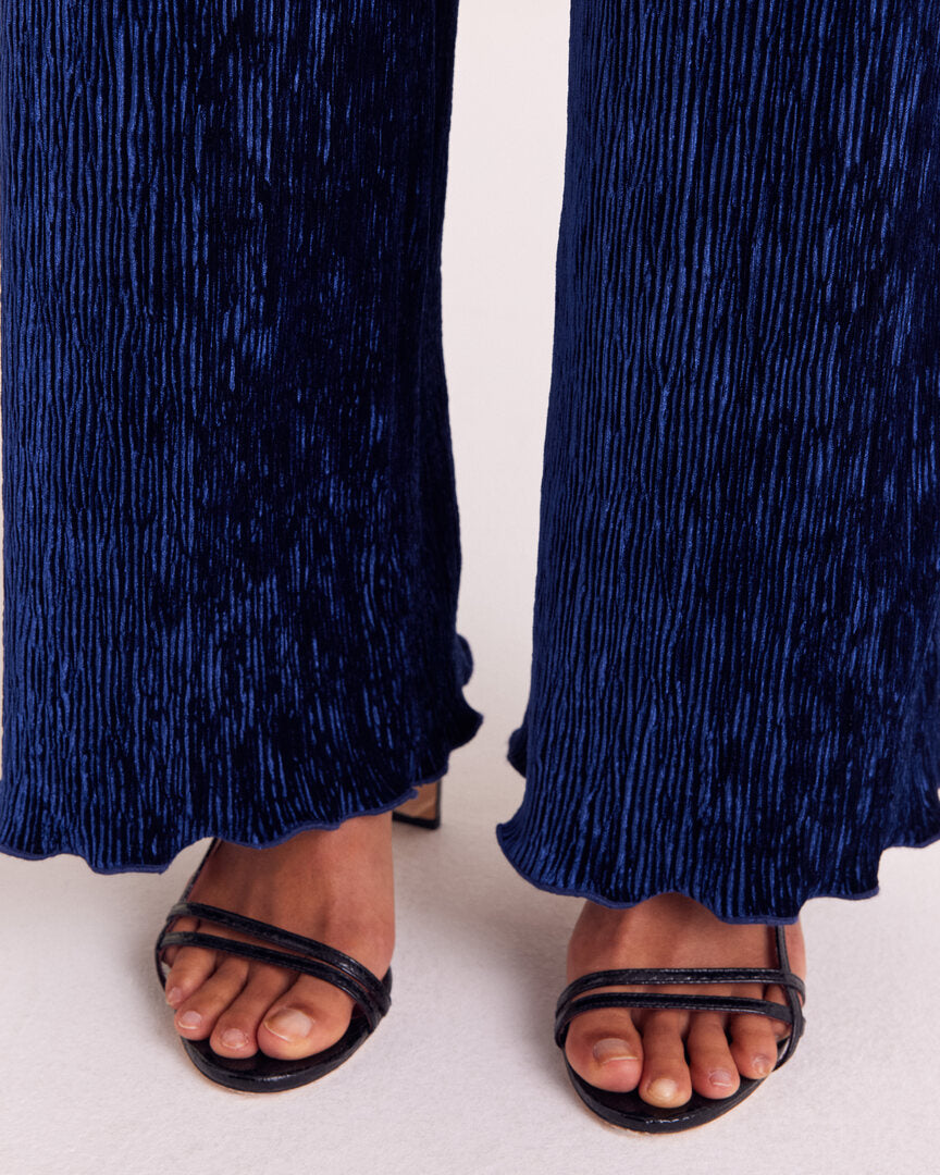 Pantalon Catherine velours bleu roi