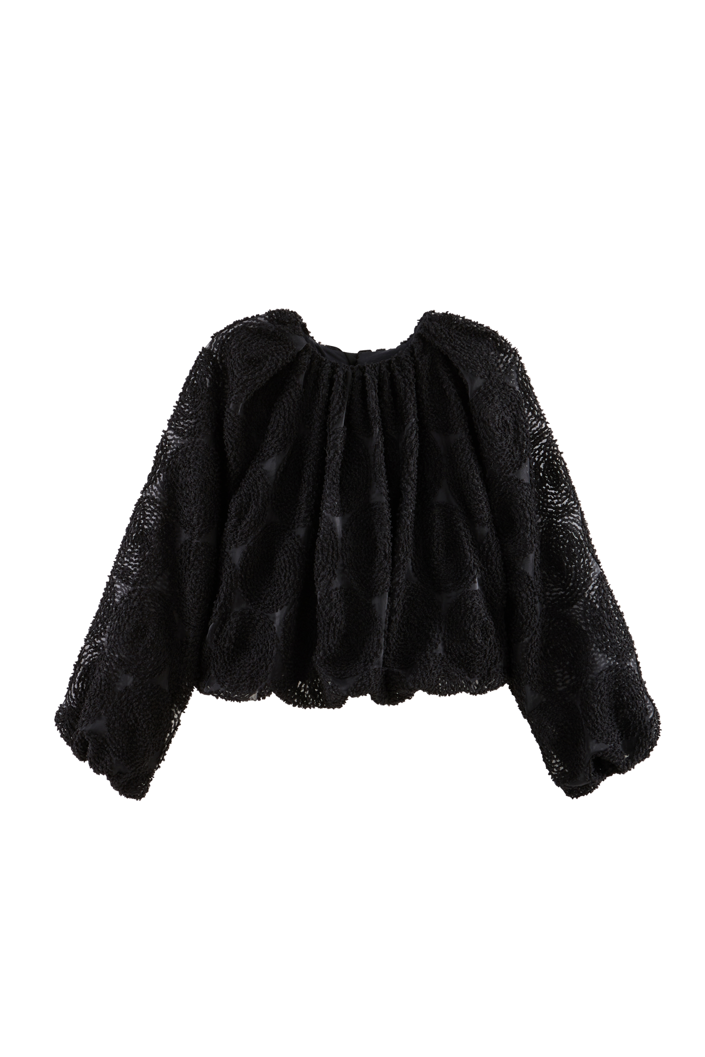 Blouse Ambre noir texturé