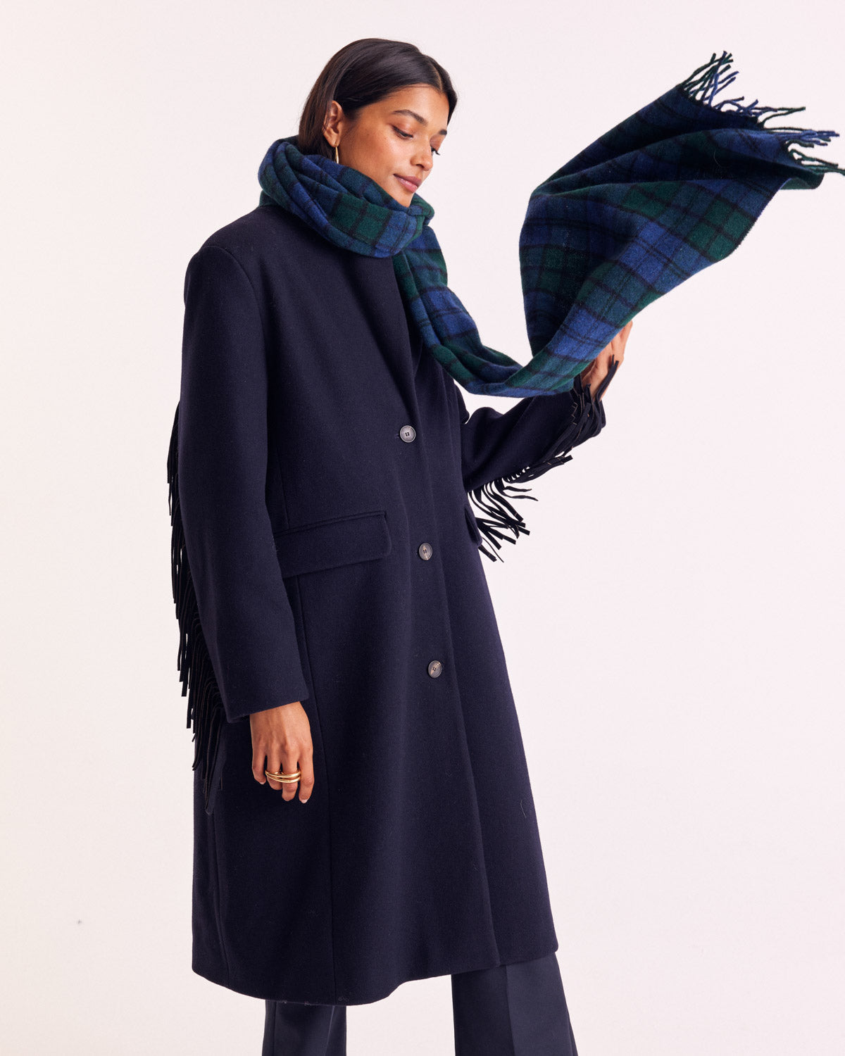 Scarf Public tartan blue and green