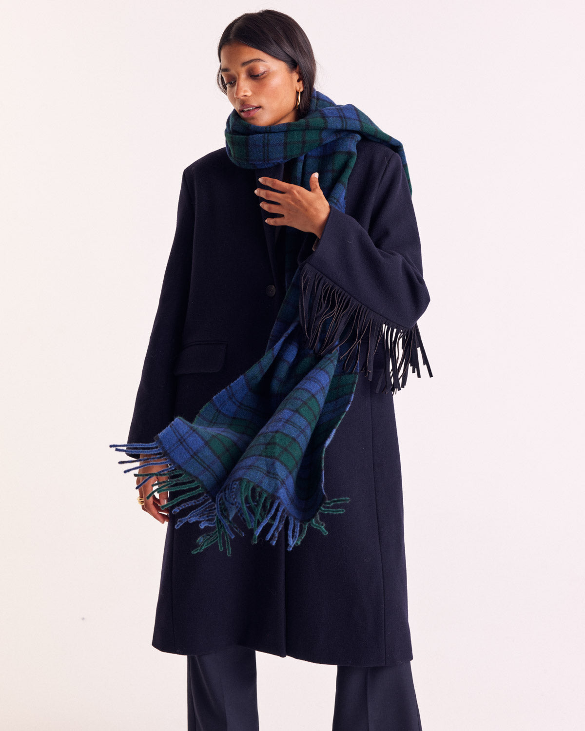 Scarf Public tartan blue and green