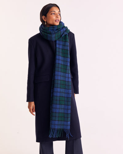 Écharpe Public tartan bleu et vert