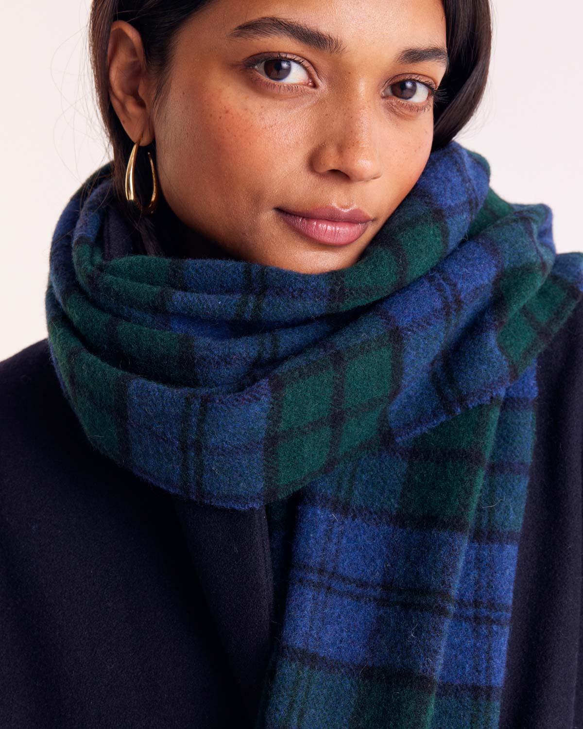 Scarf Public tartan blue and green