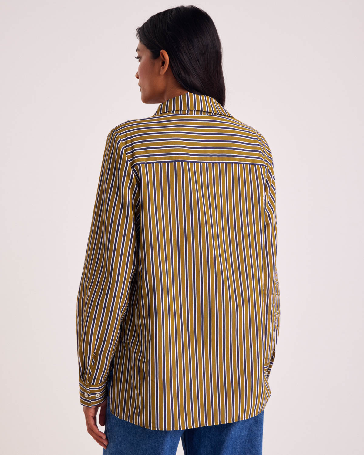 Shirt Liseron stripes navy and khaki