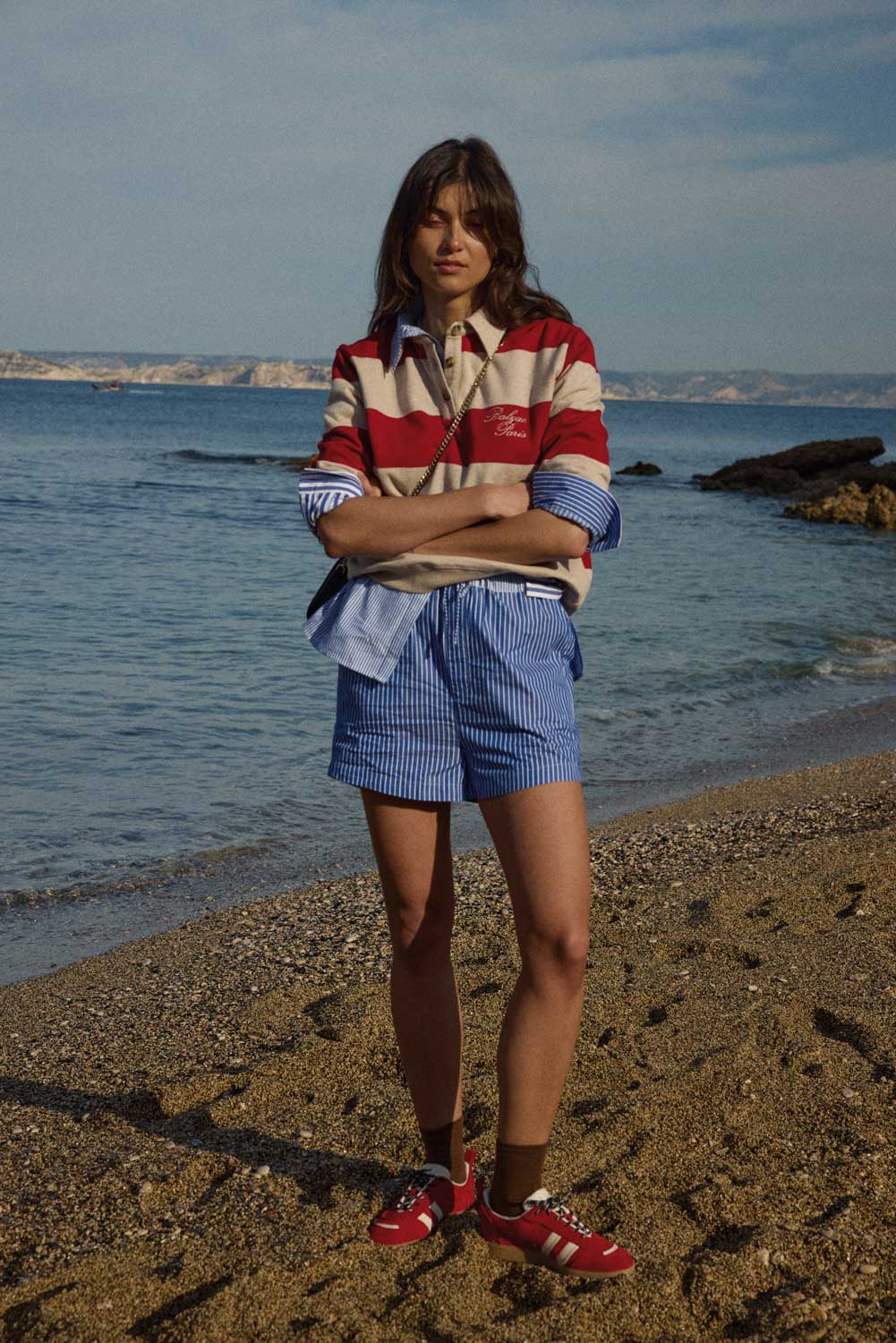 Shorts Lelio stripes blue patchwork