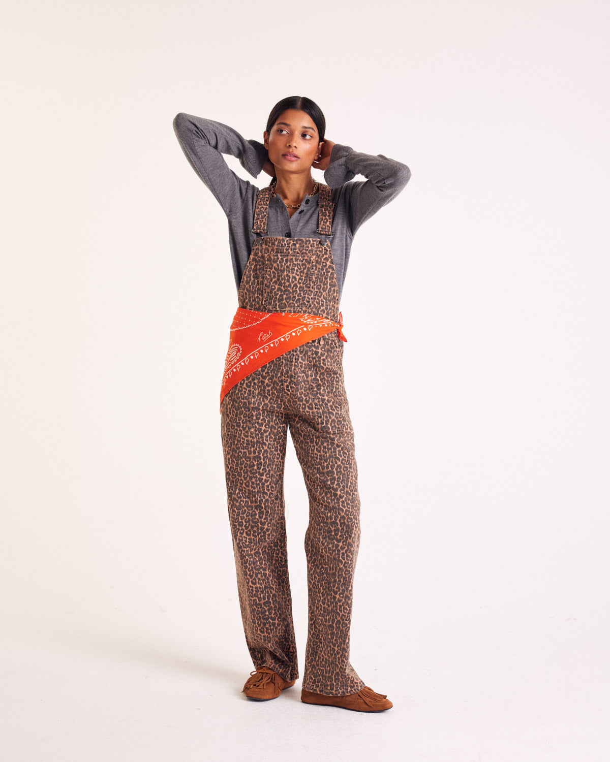 Salopette Edifice leopard coffee