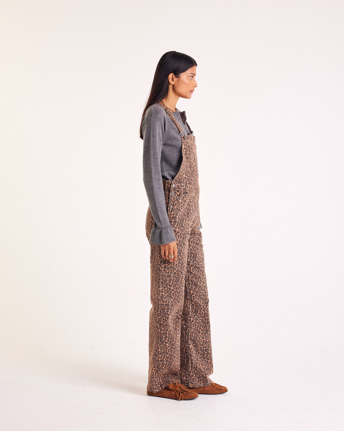 Coffee leopard Edifice overalls