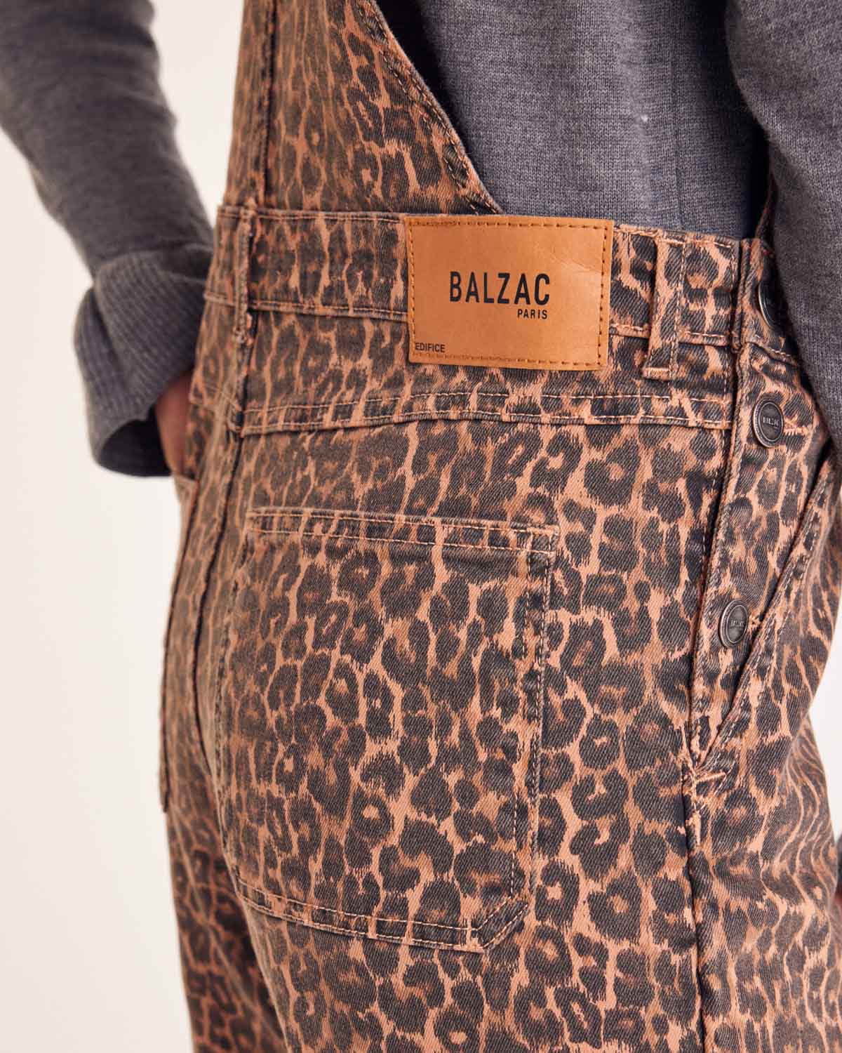 Salopette Edifice leopard coffee