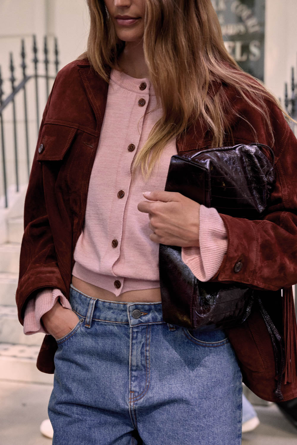 Cardigan Rosalie rose