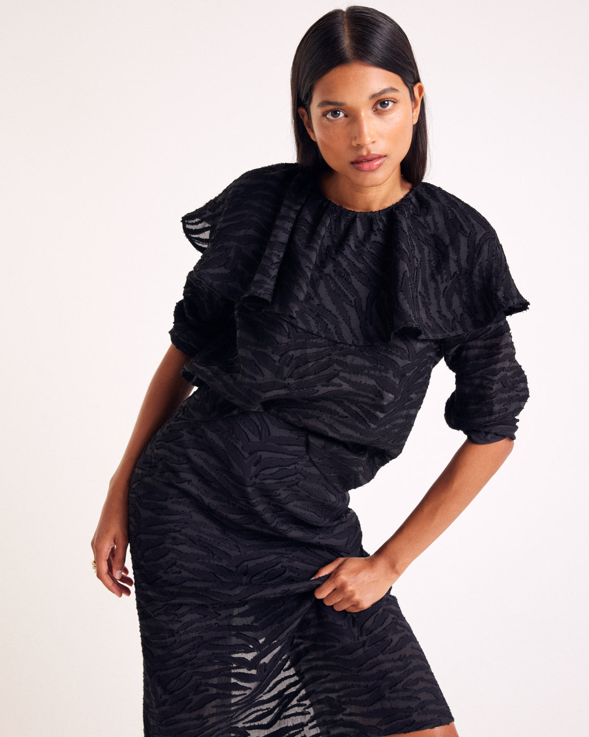 Blouse Jade zèbre noir