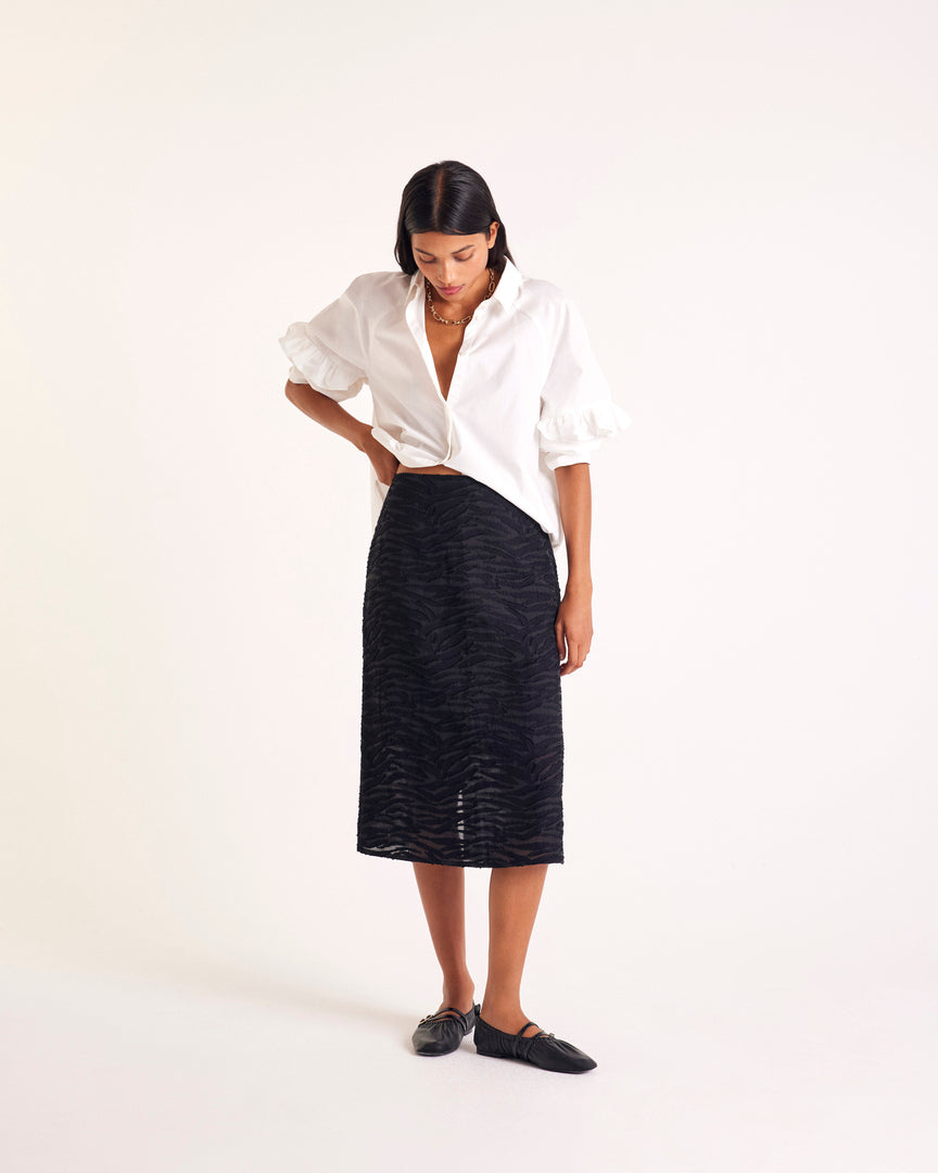 Jupe Solange zèbre noir