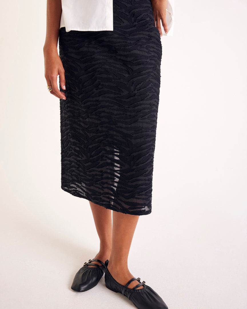 Jupe Solange zèbre noir