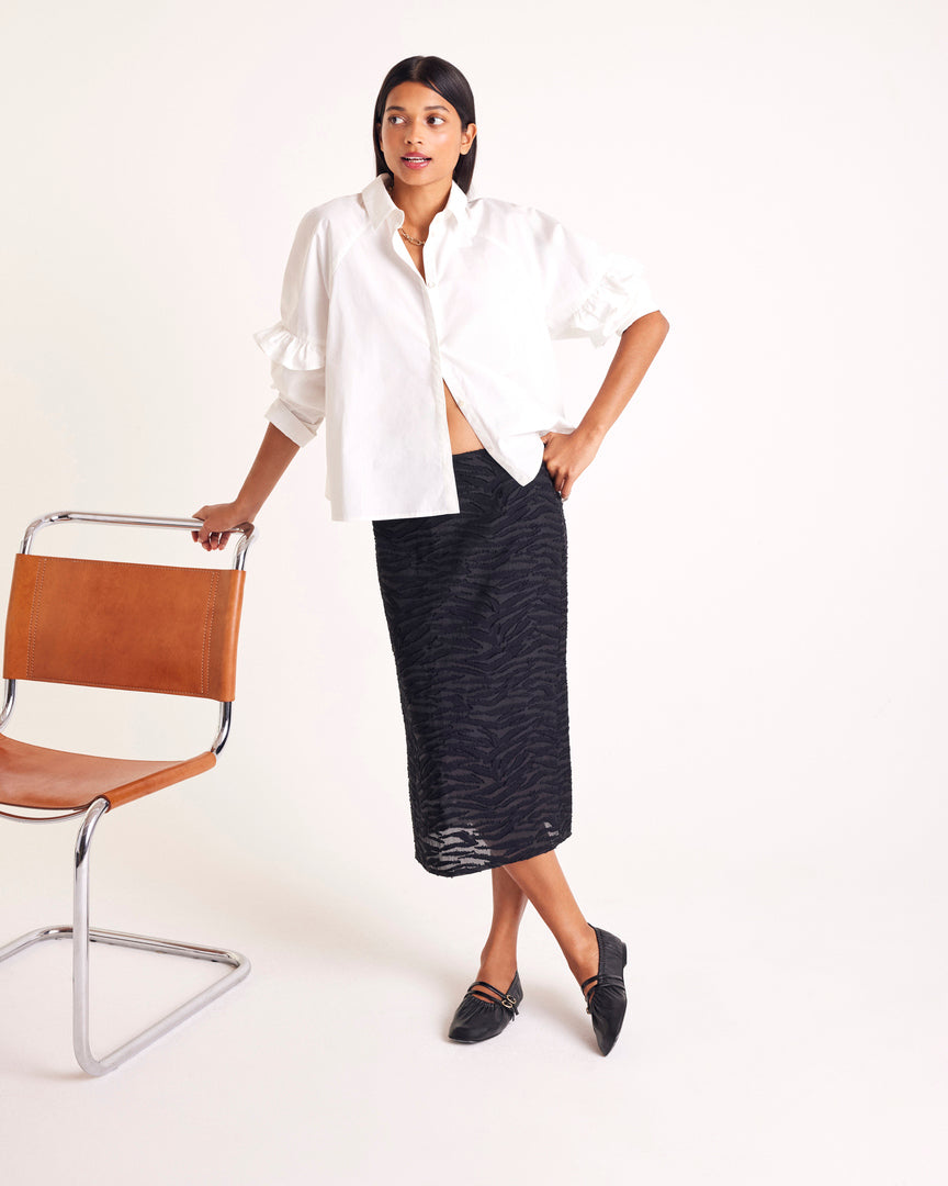 Jupe Solange zèbre noir