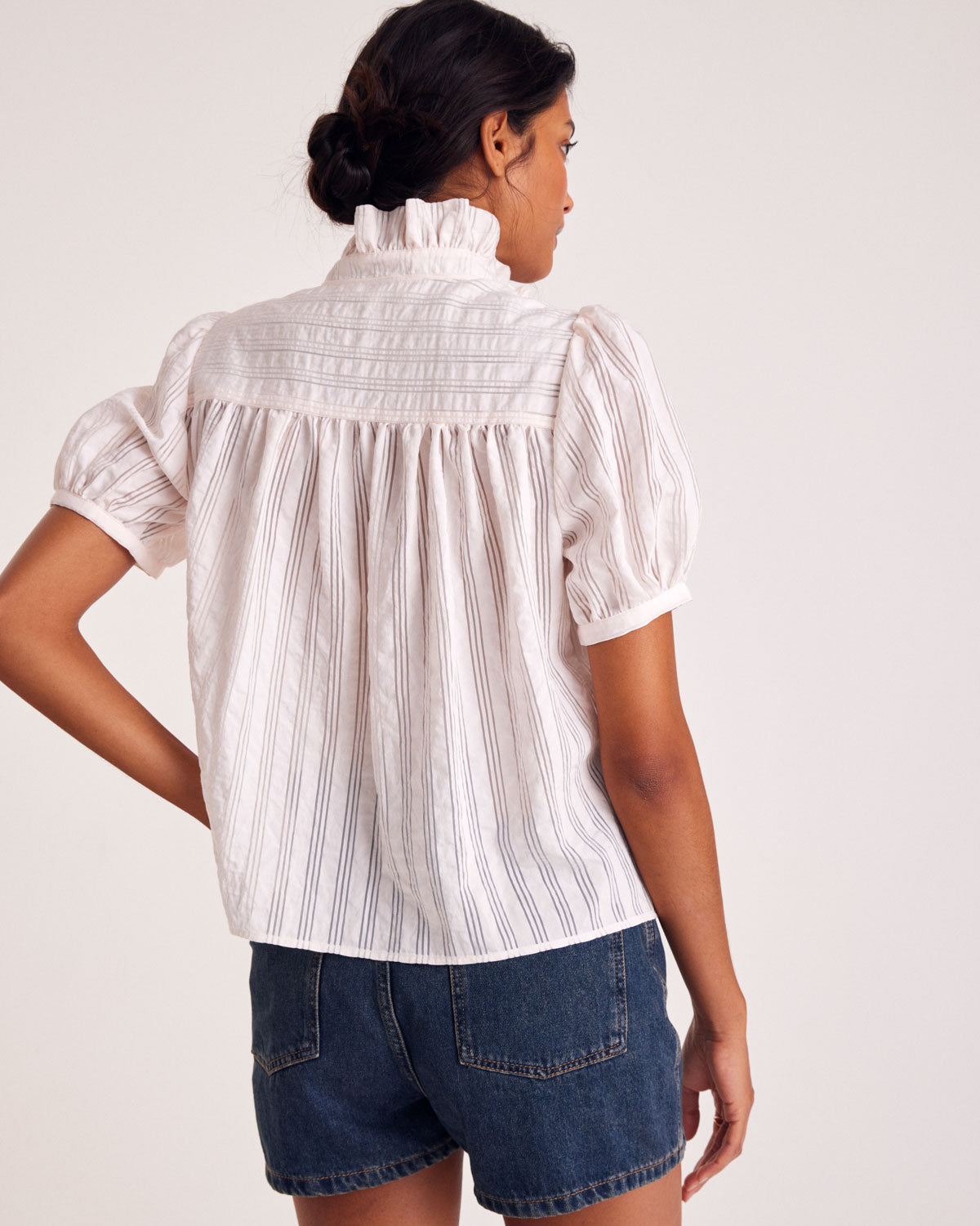 Shirt Baignade pale pink textured