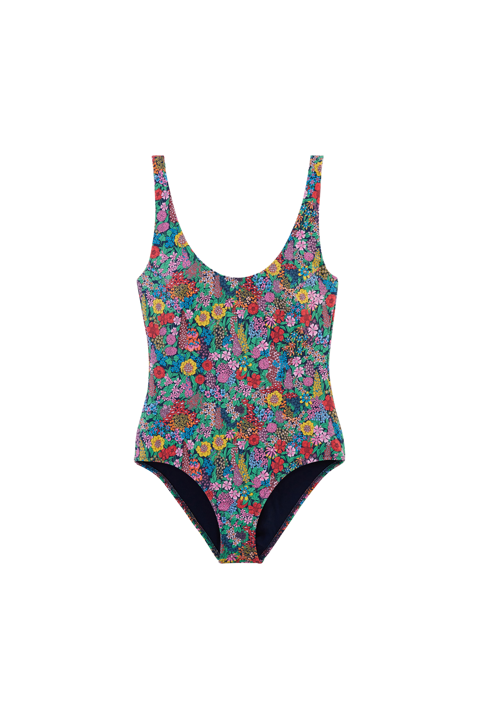 Swimsuit Emy in material Liberty purple, yellow and pink