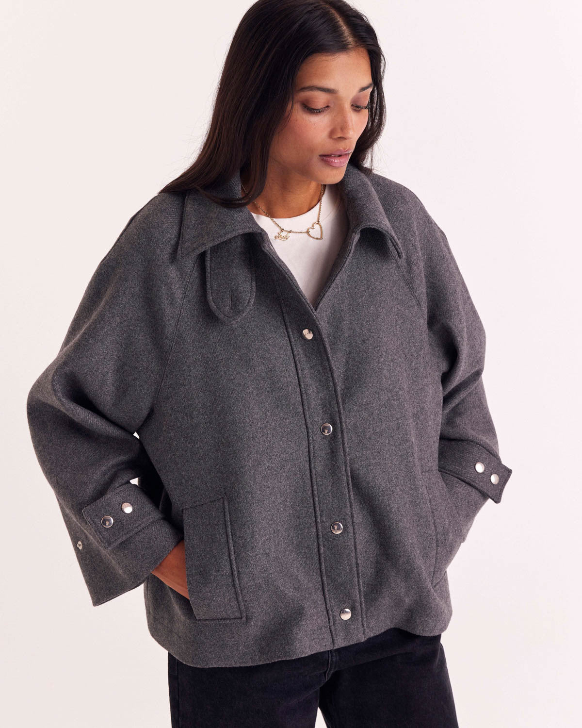 Coat Beauny gray charcoal