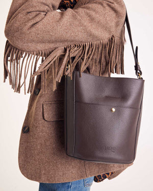 Sac Sofia chocolat intérieur bordeaux