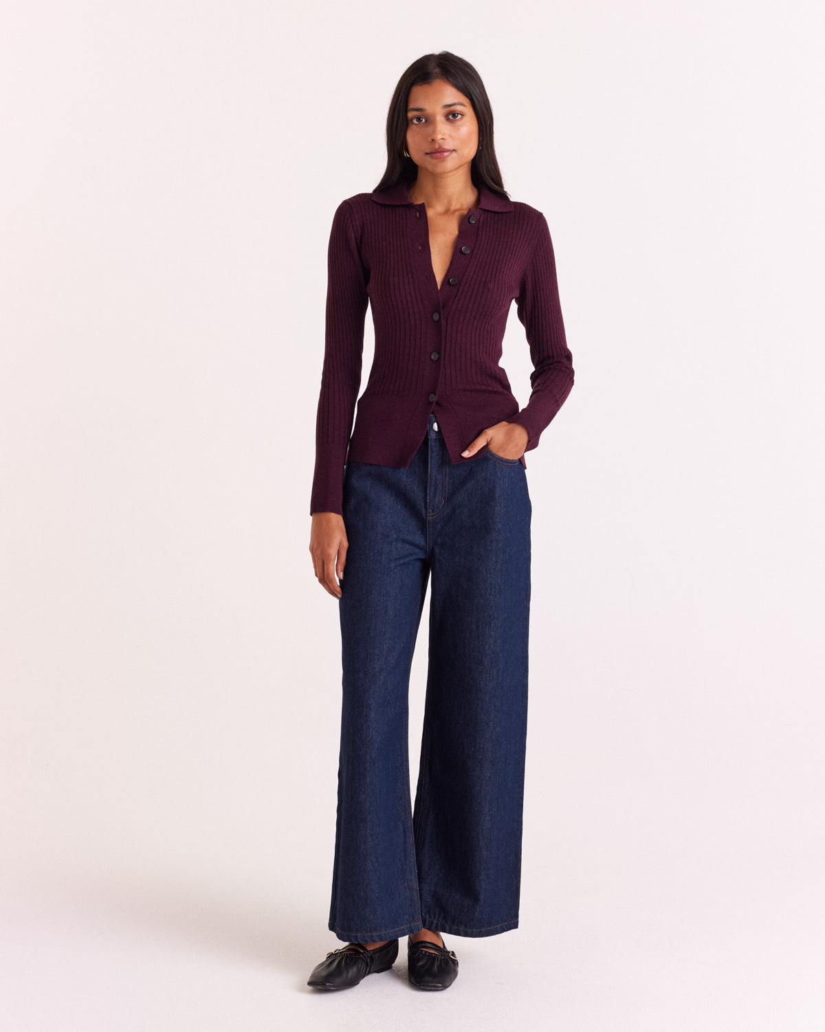 Cardigan Ombeline burgundy