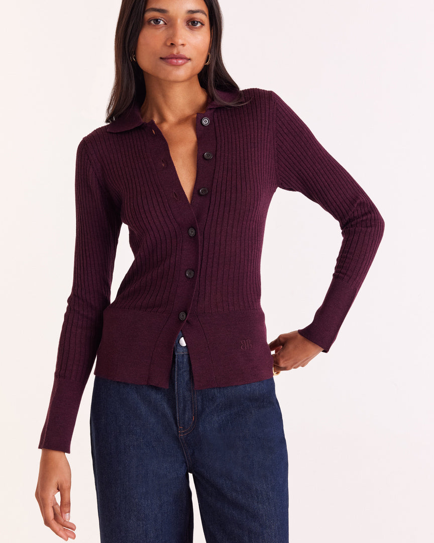 Cardigan Ombeline burgundy