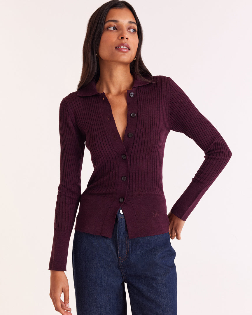 Cardigan Ombeline burgundy