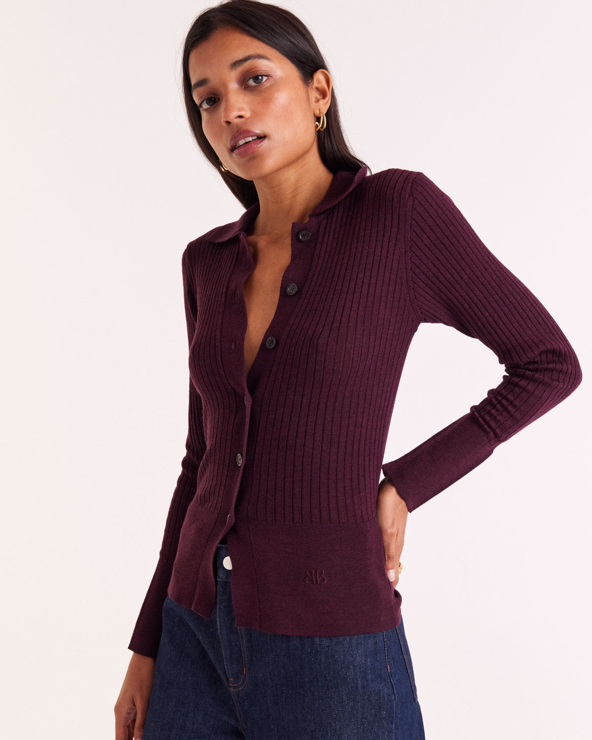 Cardigan Ombeline bordeaux